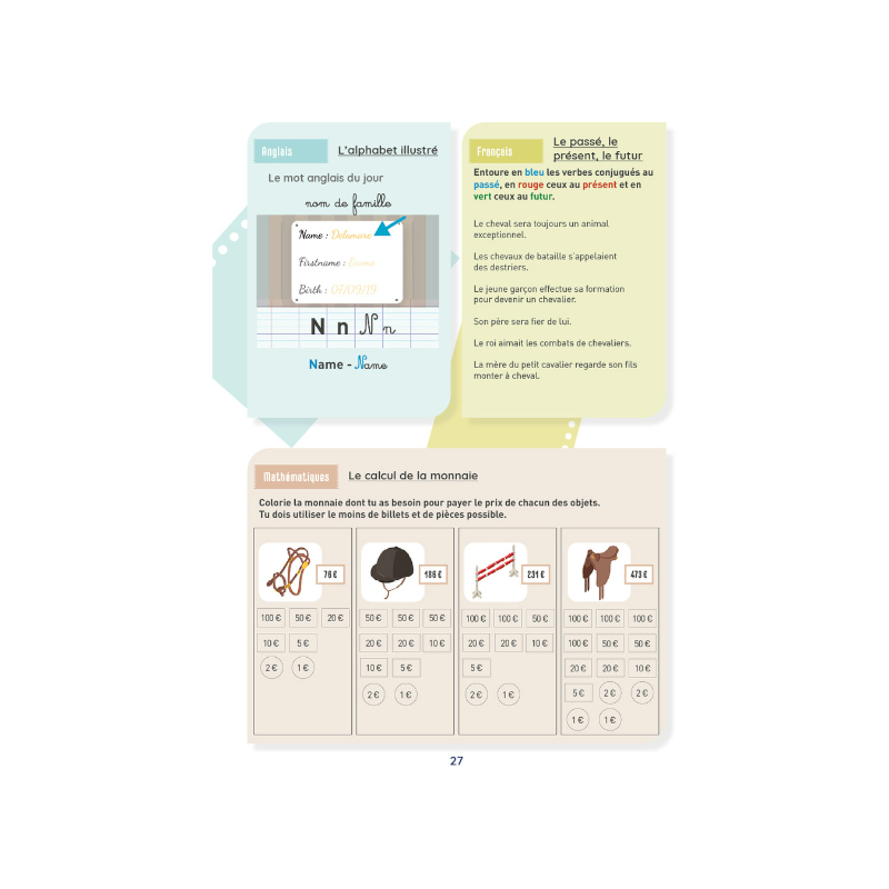 Lavauzelle - Cahier d'activités sur le thème du cheval niveau CE1 | - Ohlala