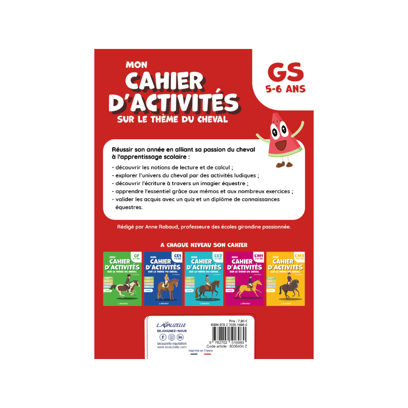 Lavauzelle - Cahier d'activités sur le thème du cheval niveau Grande Section | - Ohlala