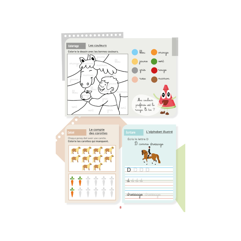 Lavauzelle - Cahier d'activités sur le thème du cheval niveau Grande Section | - Ohlala