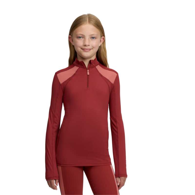 LeMieux - Baselayer manches longues enfant Rider Mia Mesh russet