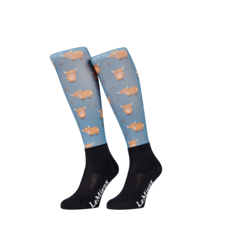LeMieux - Chaussettes d'équitation Footsie highland cow/ aloe