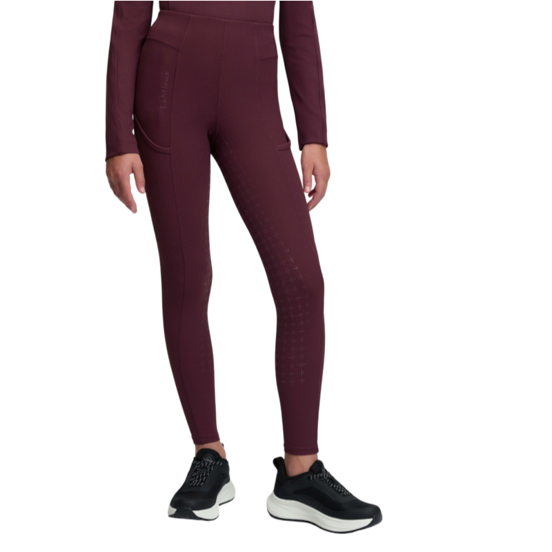 LeMieux - Legging d’équitation enfant Pull-on Ribbed Orla bramble