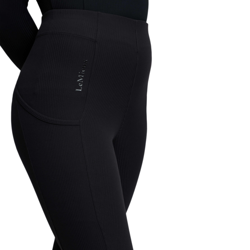 LeMieux - Legging d’équitation enfant Pull-on Ribbed Orla noir