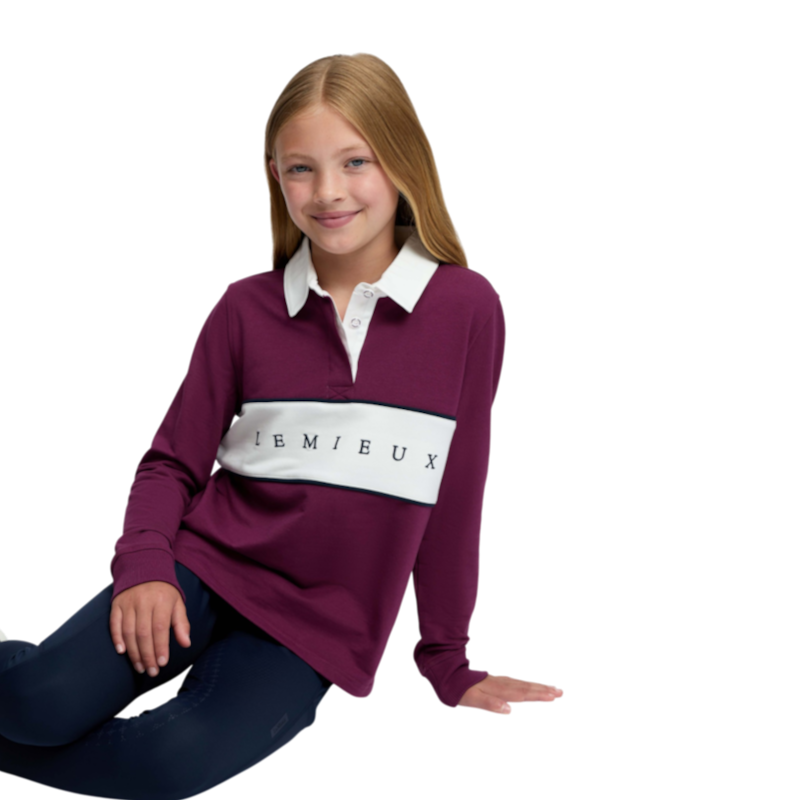 LeMieux - Polo manches longues enfant Riley Rugby blackberry