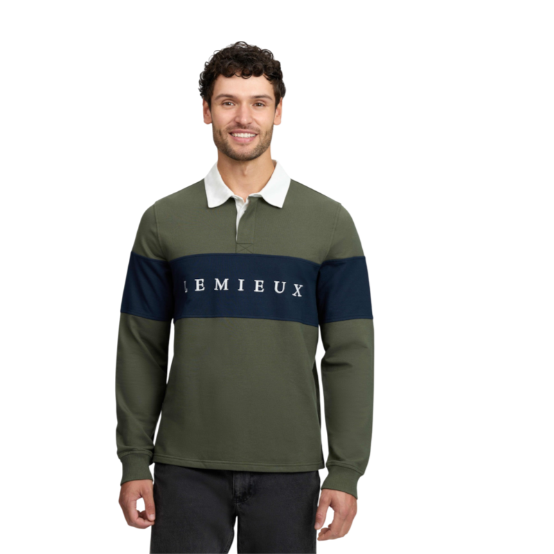 LeMieux - Polo manches longues homme Rugby olive