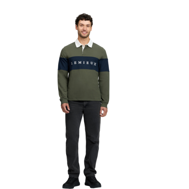 LeMieux - Polo manches longues homme Rugby olive