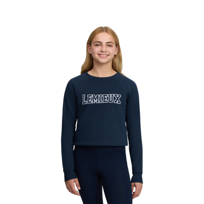 LeMieux - Sweat col rond enfant Shay Varsity marine