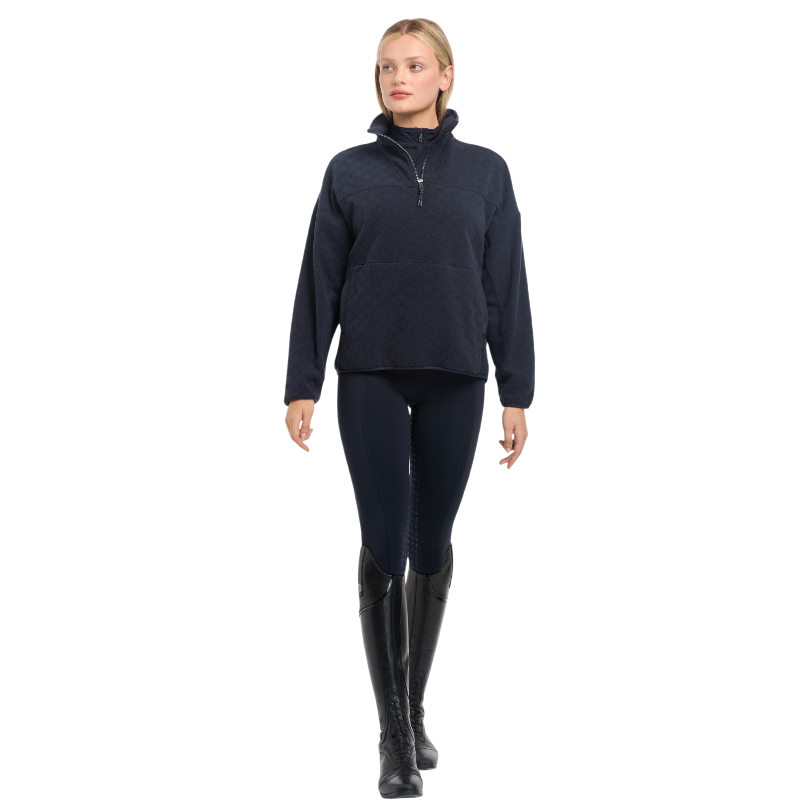 Lemieux - Sweat manches longues femme Dana quarter zip marine | - Ohlala