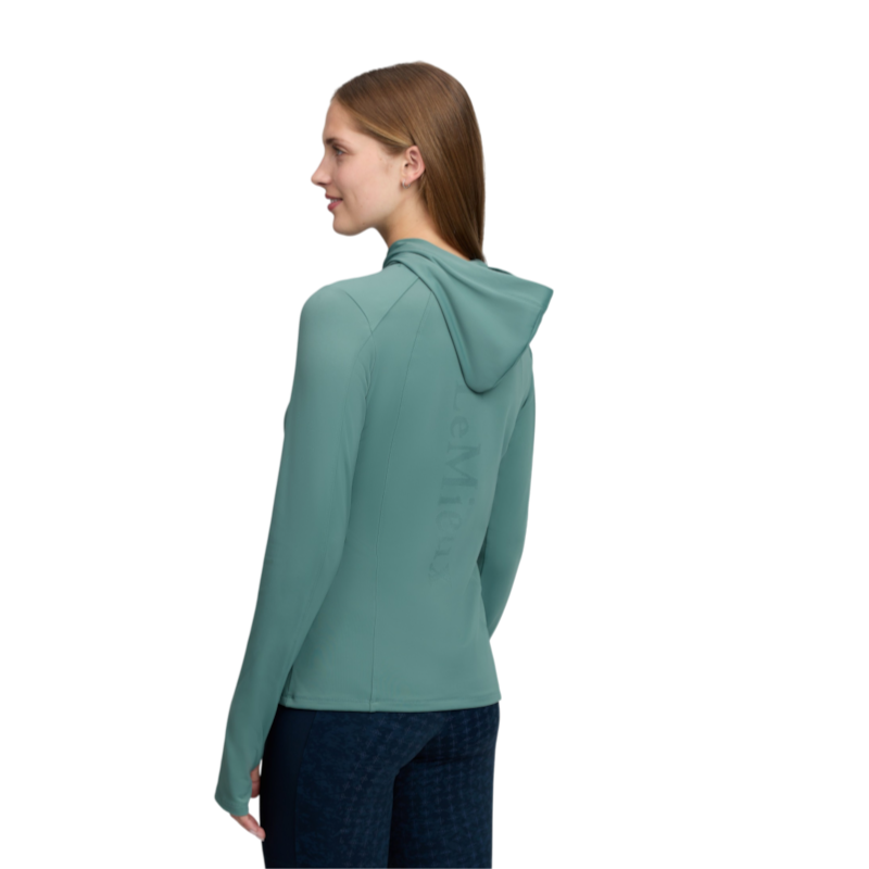 LeMieux - T-shirt technique à capuche manches longues femme Heidi aloe