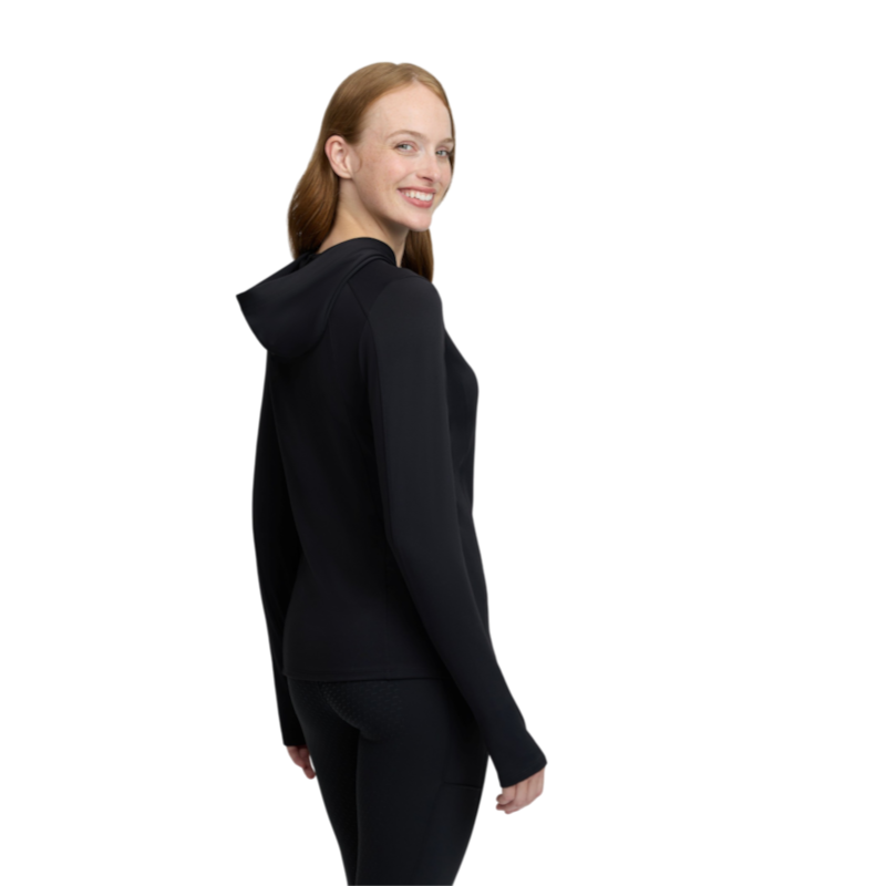 LeMieux - T-shirt technique à capuche manches longues femme Heidi noir