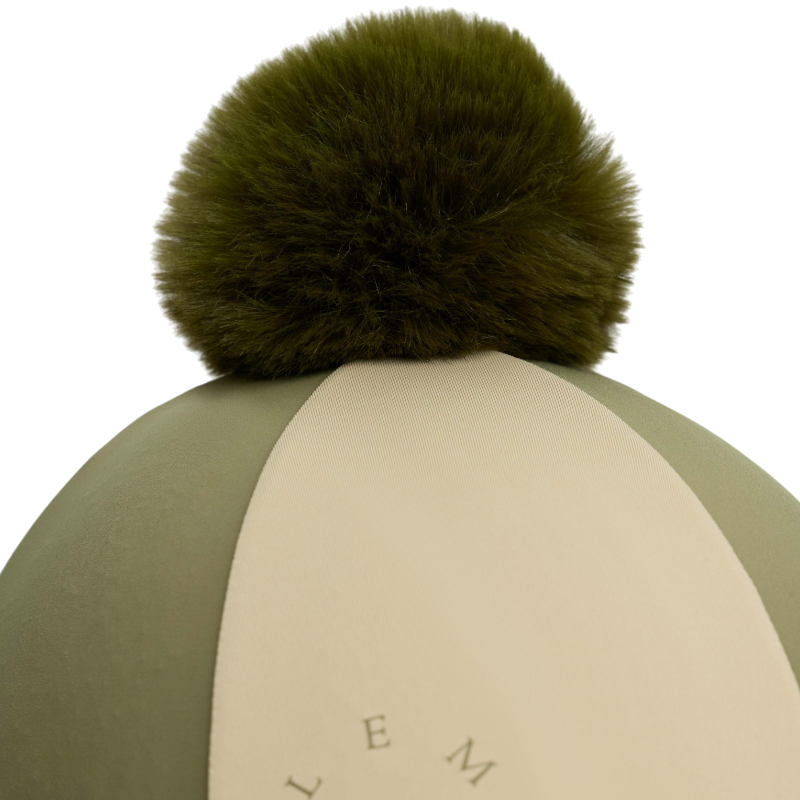 LeMieux - Toque de casque à pompon amovible Harlequin willow/ pear