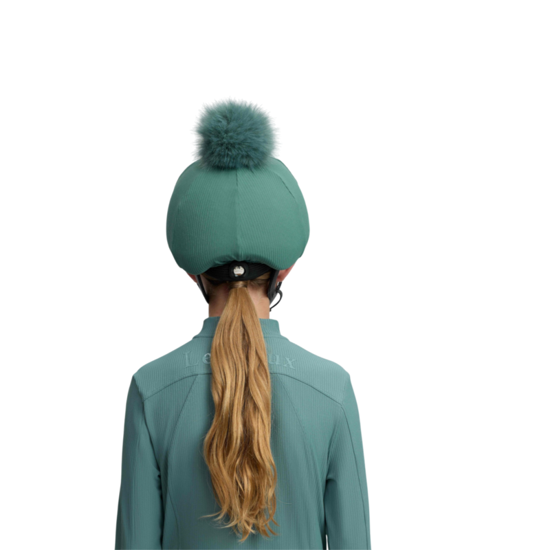 LeMieux - Toque de casque à pompon amovible Ribbed aloe