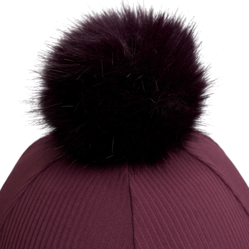 LeMieux - Toque de casque à pompon amovible Ribbed bramble
