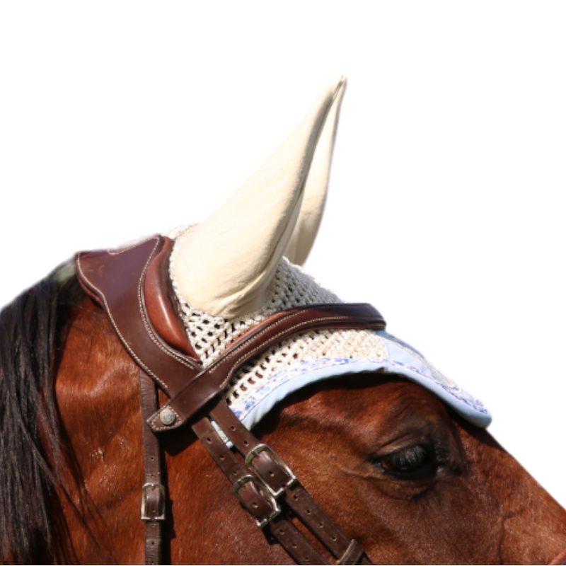 Les poneys de Zoé - Bonnet pour chevaux Ponylove bleu ciel et beige | - Ohlala