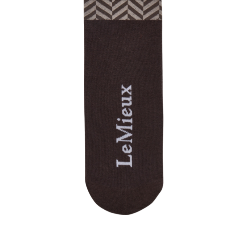 LeMieux - Chaussettes d’équitation Heritage Footsie Herringbone cocoa