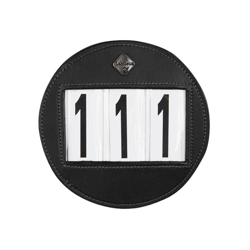 LeMieux - Porte numéro pour bridon en cuir noir | - Ohlala