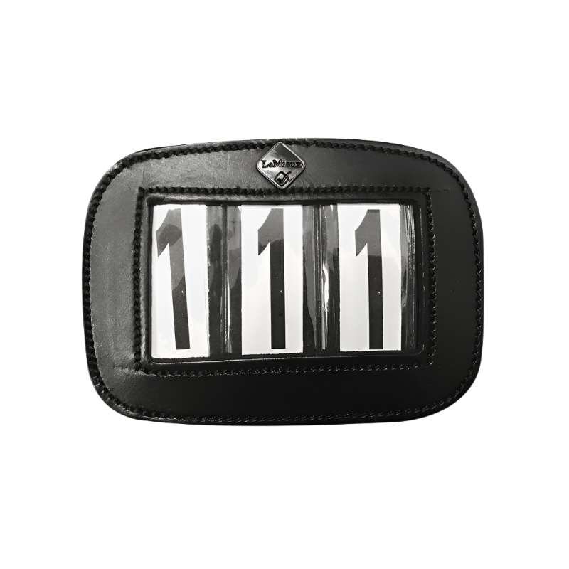 LeMieux - Porte numéros pour tapis en cuir noir | - Ohlala