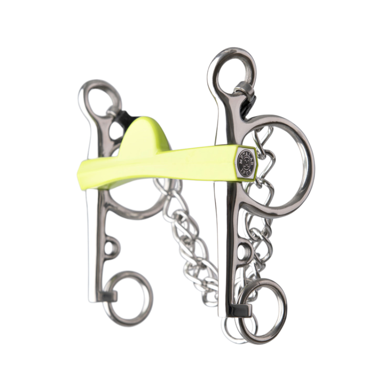 Metalab - Mors pelham Flexi Soft droit demi-lune branches longues vert | - Ohlala