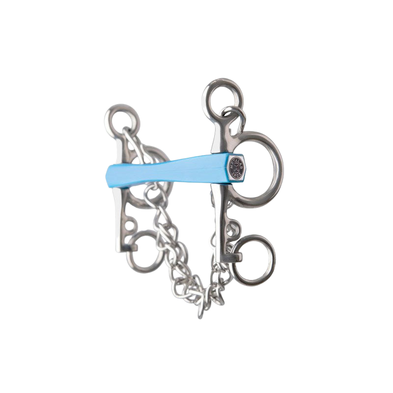 Metalab - Mors Pelham Flexi droit branches courtes bleu | - Ohlala