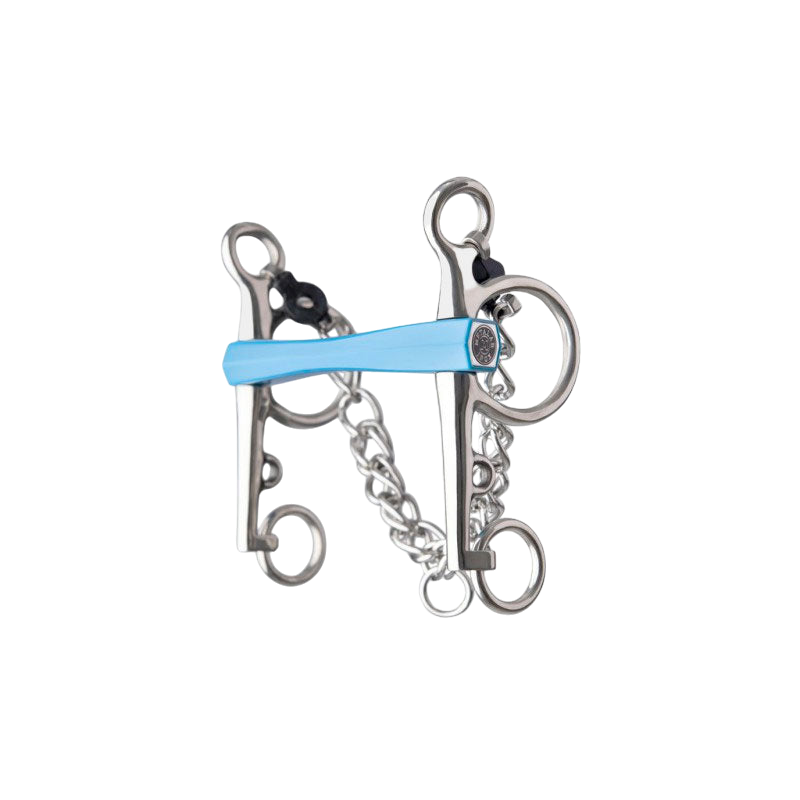 Metalab - Mors Pelham Flexi droit branches longues bleu | - Ohlala