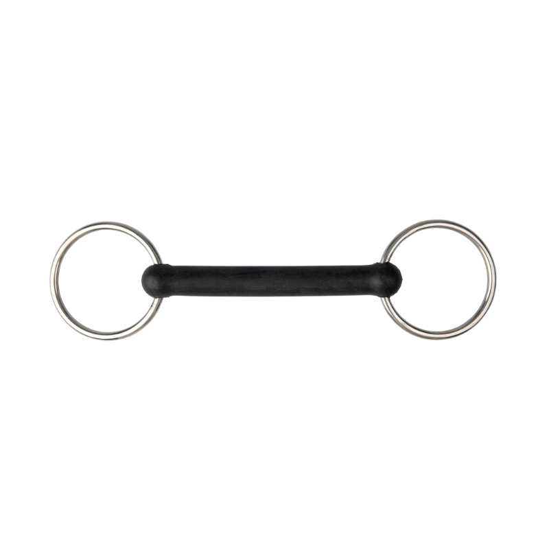 Metalab - Mors de bride deux anneaux canon droit caoutchouc | - Ohlala