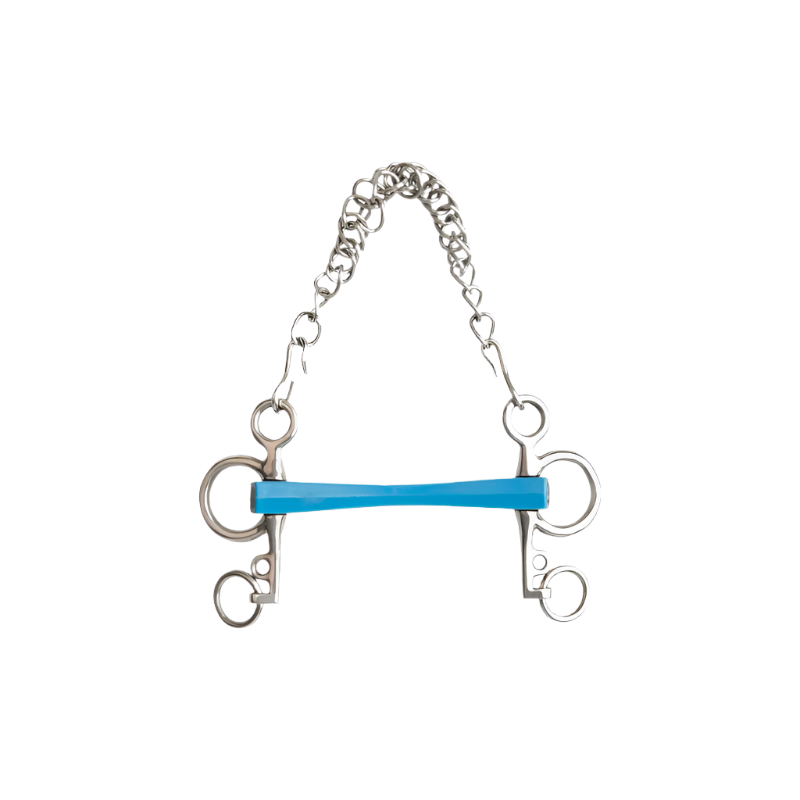 Metalab - Mors Pelham Flexi droit branches courtes bleu | - Ohlala