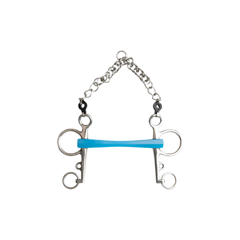 Metalab - Mors Pelham Flexi droit branches longues bleu | - Ohlala