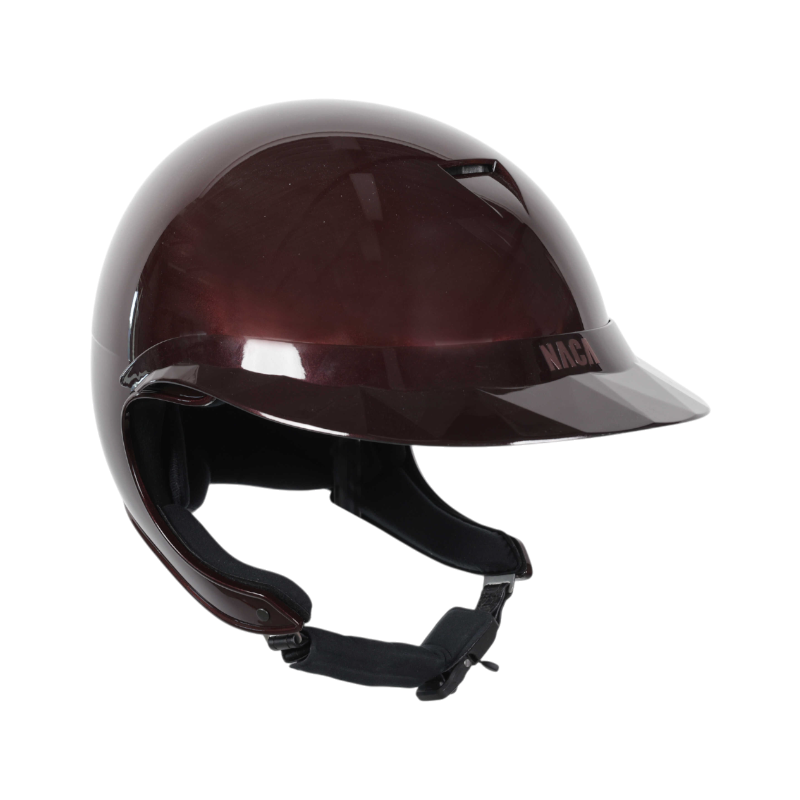 NACA - Casque d'équitation visière polo Comète XP prune brillant