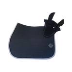 Oxxer - Tapis de selle Mesh noir/ gris chiné paillettes noires | - Ohlala