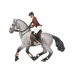 Papo - Wedstrijdpaard met grijze amazone | - Ohlala