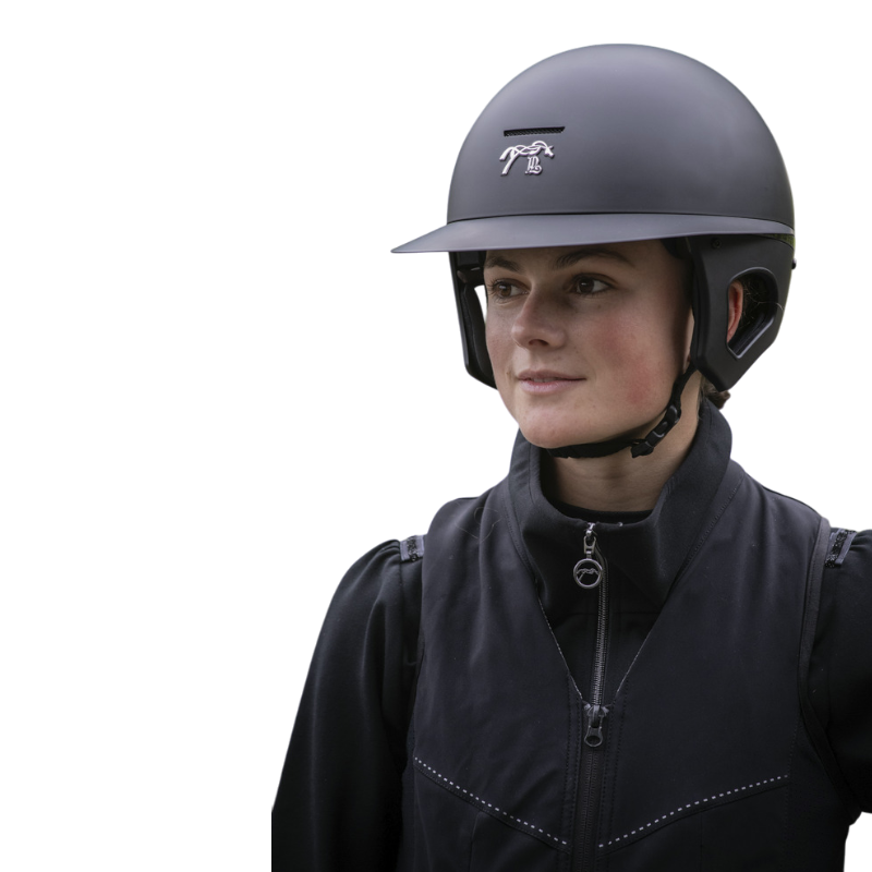 Pénélope - Casque d'équitation visière polo noir mat Pénélope X Freejump
