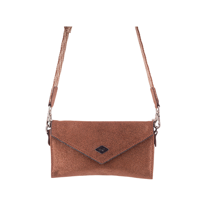 Pénélope - Telefoontas New Phone Pocket cognac glitter