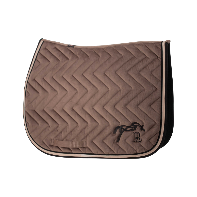 Pénélope - Tapis de selle Velours taupe/ noir