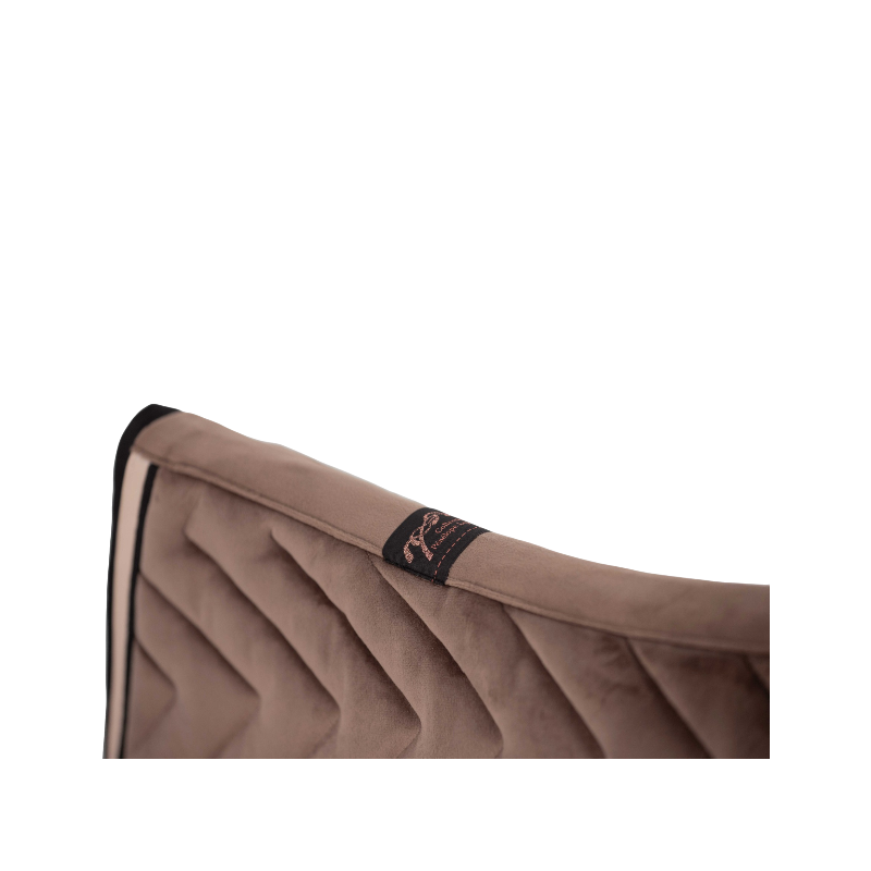 Pénélope - Tapis de selle Velours taupe/ noir