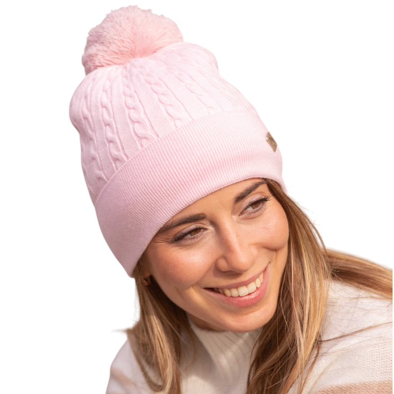 Pénélope - Bonnet femme Virgie rose poudré