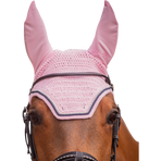 Pénélope - Bonnet pour chevaux Diamant rose pâle/marine