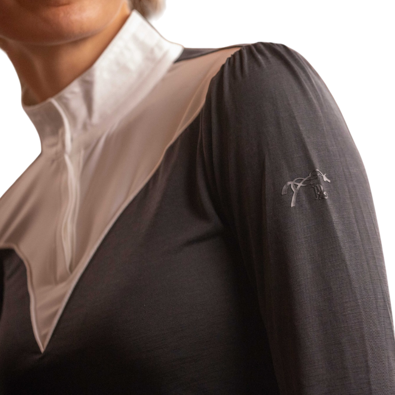 Pénélope - Dames polo lange mouwen Verone zwart