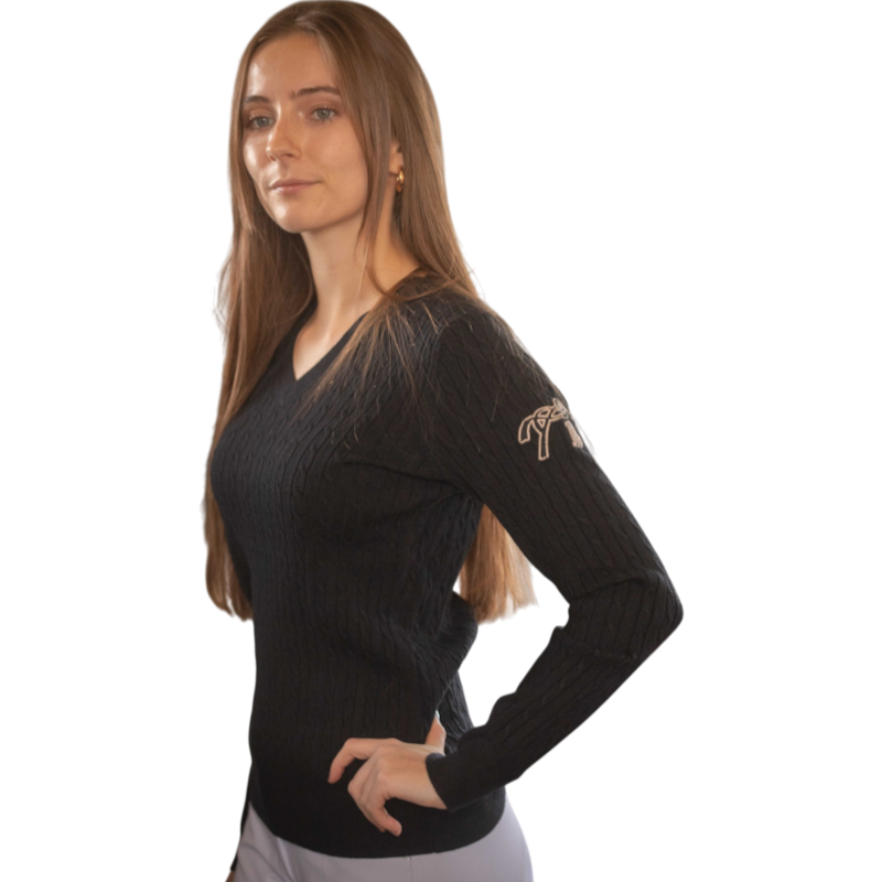 Pénélope - Pull manches longues col en V femme Virgile noir