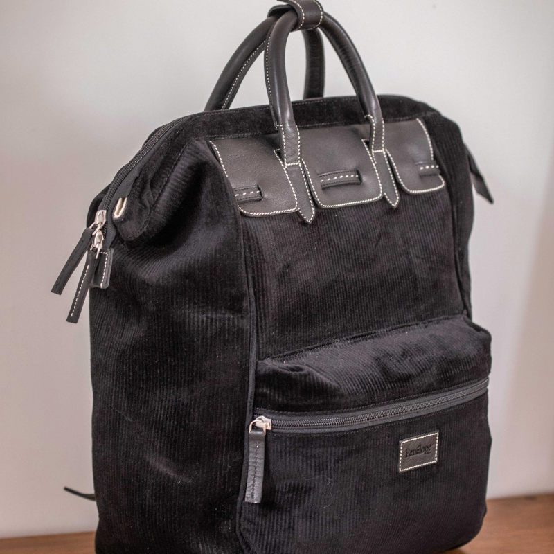 Pénélope - Sac à dos Backy velours noir