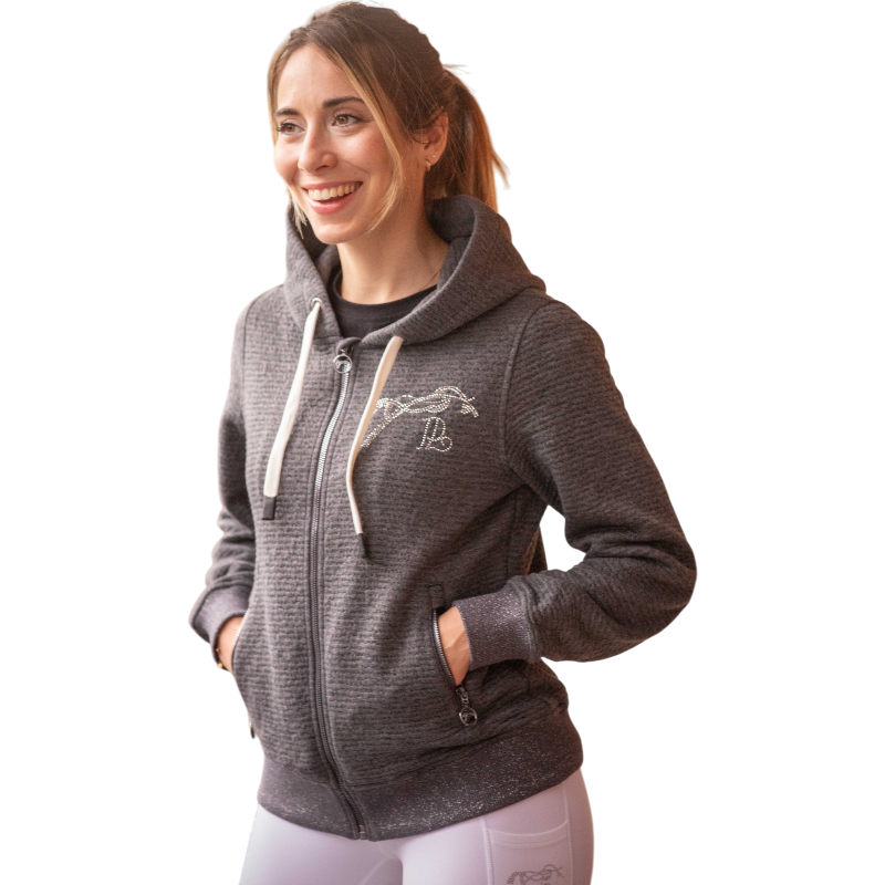 Pénélope – Dames sweater lange mouwen Tressy Flock lichtgrijs