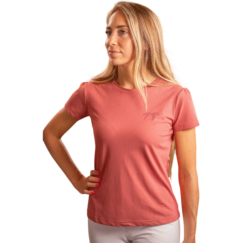 Pénélope - T-shirt manches courtes femme Techflo terracotta