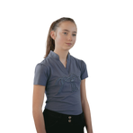 Pénélope Store - Polo manches courtes junior Iliana bleu gris | - Ohlala