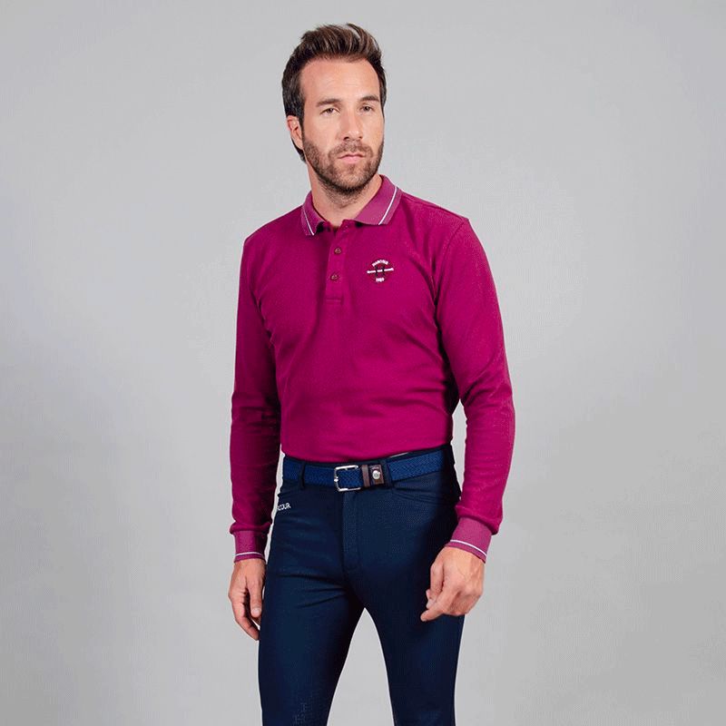 Harcour - Polo manches longues homme Pablo violine | - Ohlala