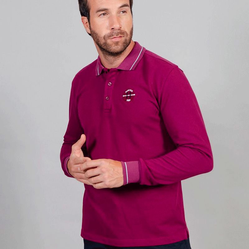 Harcour - Polo manches longues homme Pablo violine | - Ohlala