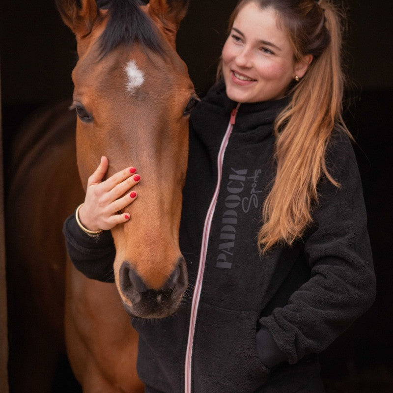 Paddock Sports - Veste polaire zippée unisexe Mathis noir