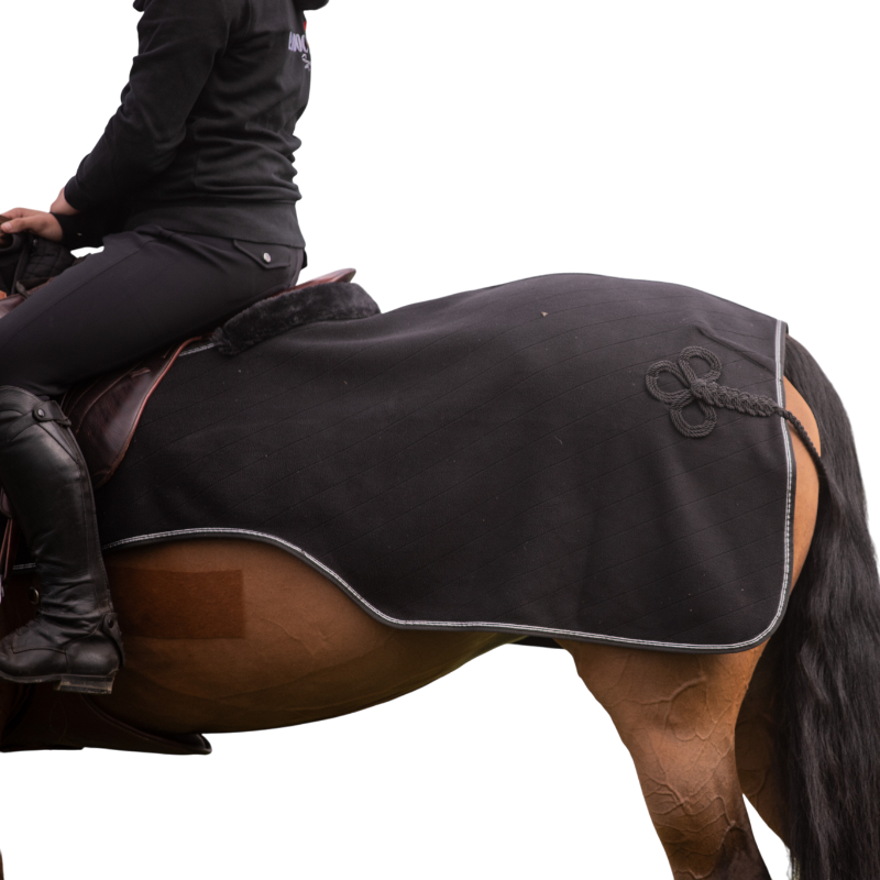 Paddock Sports - Couvre-reins polaire Diagonal noir