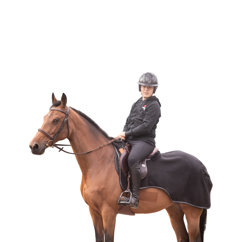 Paddock Sports - Couvre-reins polaire Diagonal noir