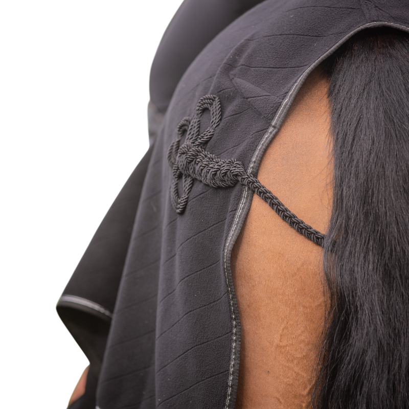 Paddock Sports - Couvre-reins polaire Diagonal noir