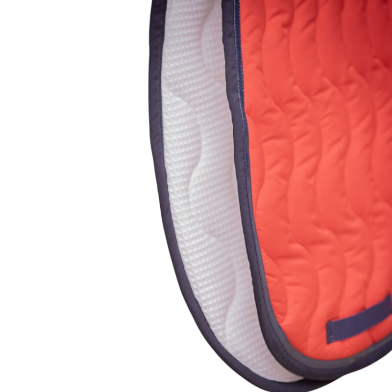 Paddock Sports - Tapis de selle Wavy orange/ marine | - Ohlala