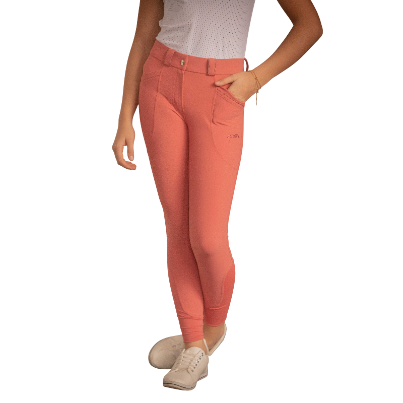Eden by Pénélope - Pantalon d'équitation enfant Sybille vieux rose | - Ohlala